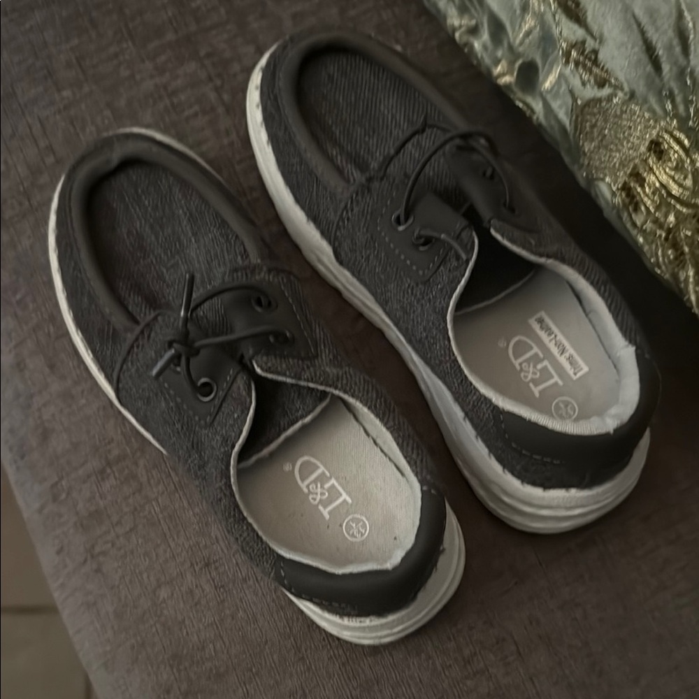 L&B Kids Charcoal Dress Shoes